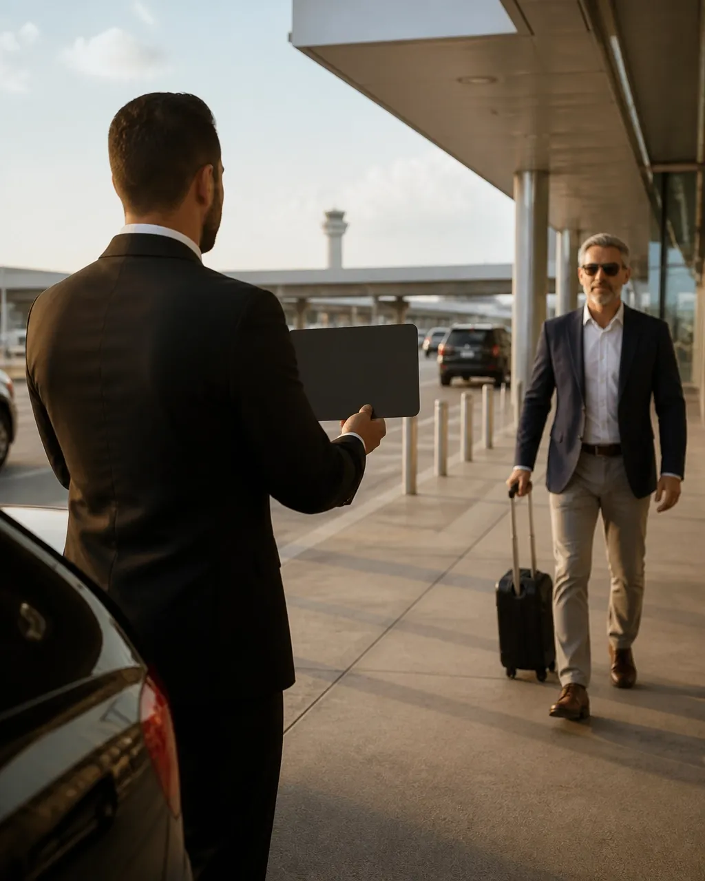Chauffeur prepared for a William P. Hobby Airport arrival