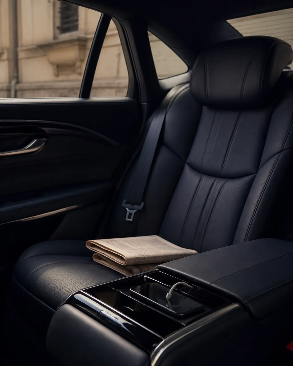Quiet interior detail in a prepared executive vehicle