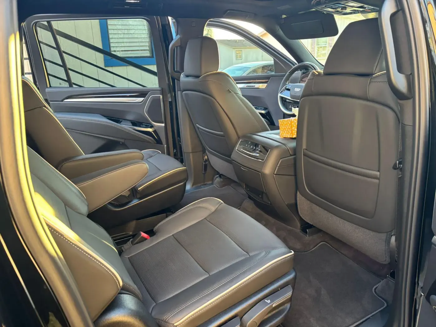 Cadillac Escalade rear passenger seating and interior cabin