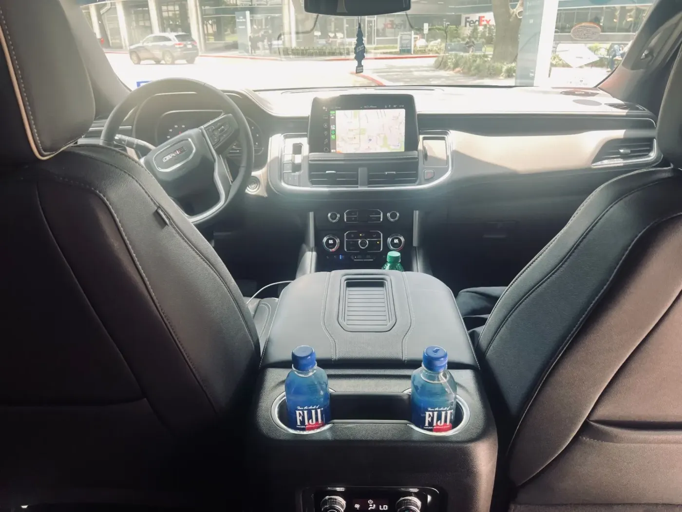 Spacious SUV interior prepared for passenger travel