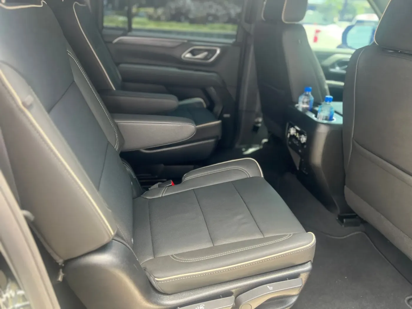 SUV rear passenger cabin prepared for chauffeur service